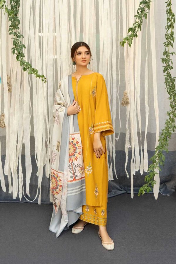 URGE-3PC DHANAK EMBROIDERED